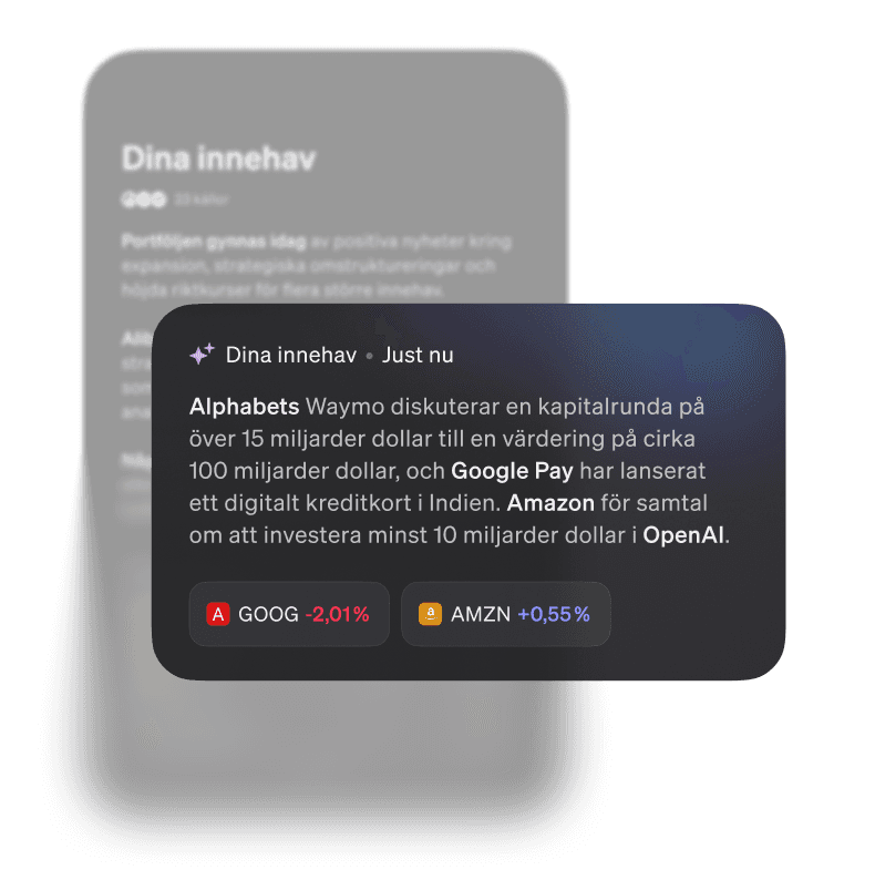 Illustration av AI-driven portföljöversikt