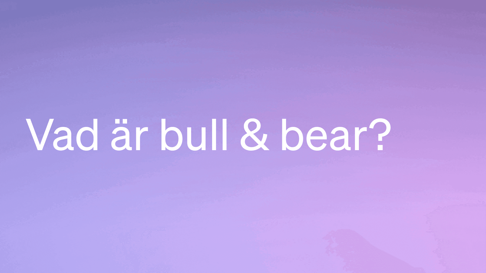 Vad är bull och bear?